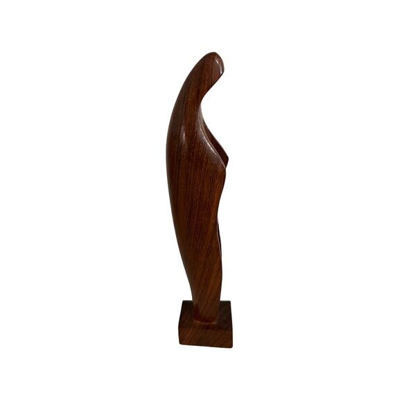 Hand-Carved Jacaranda Wood Figurine Sculpture By Jac-Arte Made In Brazil - Picture 3 of 4